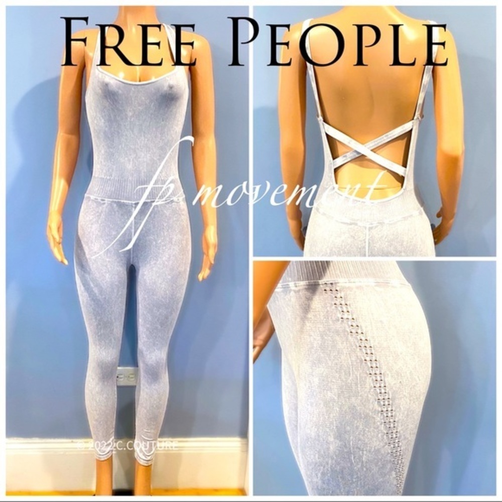 New FREE PEOPLE Good Karma Onesie $98 Ice gray XS/S